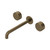 Serenity Wall Basin Set 220mm Spout with Metal Handle Tumbled Antique Brass [338409]