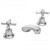 Easyclean Basin Set w/Cast Spout & Handle & Button Chrome 4Star [133303]