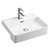 Petra Semi Recessed Basin  500mm x 420mm x 120mm White 1 Tap Hole with overflow [180754]