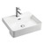 Petra Semi Recessed Basin  500mm x 420mm x 120mm White 1 Tap Hole with overflow [180754]