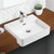 Petra Semi Recessed Basin with Overflow 500mm x 420mm x 120mm White 1 Tap Hole [180754]