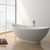 Antonia Freestanding Cast Stone Bath 1550mm Matte White [158171]
