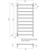 Radiant Australia Heated Square Ladder 600 x 1200mm Mirror Polished Right Hand Wired [117587]