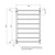Radiant Australia Heated Square Ladder 800 x 1000mm Mirror Polished Right Hand Wired [132890]