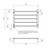 Radiant Australia Heated Square Ladder 750 x 550mm Mirror Polished Right Hand Wired [133701]