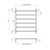 Non-Heated Square Ladder 700mm x 830mm Matte Black [135675]