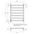 Heated Square Ladder 600mm x 800mm Matte Black Right Hand Wired [135684]