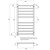 Radiant Australia Heated Round Ladder 600 x 1100mm Brushed Satin Right Hand Wired [137662]