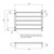 Radiant Australia Heated Round Ladder 750 x 550mm Brushed Satin Left Hand Wired [137663]