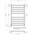 Radiant Australia Heated Round Ladder 750 x 1200mm Brushed Satin Left Hand Wired [137665]