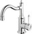 Nostalgia Hob Basin Mixer 160mm Shepherds Crook (White Handle) 4Star Chrome [199031]
