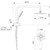 Krome 100 Short Shower System (no rail) Airstream 3 Function 3Star Chrome [150597]