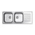 Punch Double End Bowl Left Hand Stainless Steel 1 Tap Hole [136086]