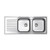 Punch Double End Bowl Right Hand Stainless Steel 1 Tap Hole [136087]