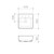 Square Semi Recessed Basin with Overflow 400mm White 1 Tap Hole [156797]