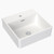 Square Wall Basin 400mm with Overflow and Chrome Plug and Waste White 1 Tap Hole [165336]