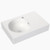 Round Wall Basin Right Hand Shelf 600mm White 1TH [165343]