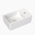 Square Wall Hand Basin with Overflow and Chrome Plug and Waste White 1 Tap Hole [165345]
