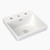 Square Inset Basin with Tap Landing 400mm with Overflow White 3 Tap Holes [165332]