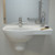 Care 700 Wall Basin with Right Hand Shelf White 1 Tap Hole [192200]