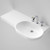 Opal 920 Left Hand Wall Basin with Plug and Waste White 3 Tap Holes [192211]
