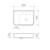 Tribute Sculpt Rectangle 600 Left Hand Shelf Wall Basin White Plug and Waste 1 Tap Hole [192233]