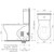 Opal Cleanflush Easy Height Wall Faced Close Coupled Suite with Double Flap Seat Black [192084]