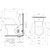 Opal Cleanflush Easy Height Wall Faced Close Coupled Suite with Single Flap Seat Black and Nurse Call Armrest Right [192093]