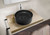 Venezia Round Counter Top Basin 390X390 0 Tap Hole Graphite with Pebble & Chrome Pop-Down [198387]