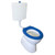 Johnson Suisse Select Assist S Trap Plastic Cistern Link Toilet Suite with Blue Soft-Close Seat & Raised Chrome Button [198664]