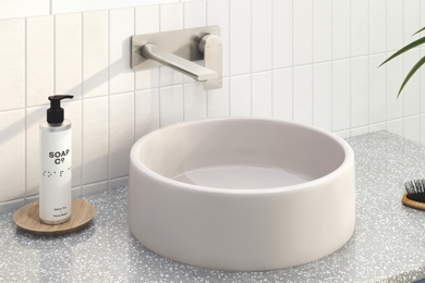 Table Top Ceramic Wash Basin and Soap Dispenser for Bathroom Renovation