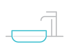 Inset wash basin icon