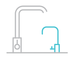 Satellite-tap water filter icon