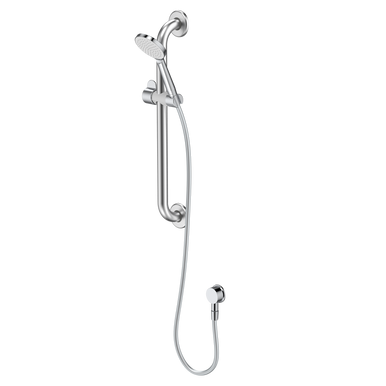 Caroma Care Support Shower Set 600mm Rail Chrome in Chrome