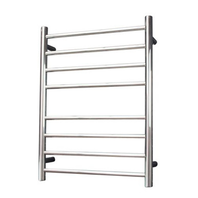 Radiant Heated Round Ladder 530mm x 700mm Mirror Polished Left Hand Wired