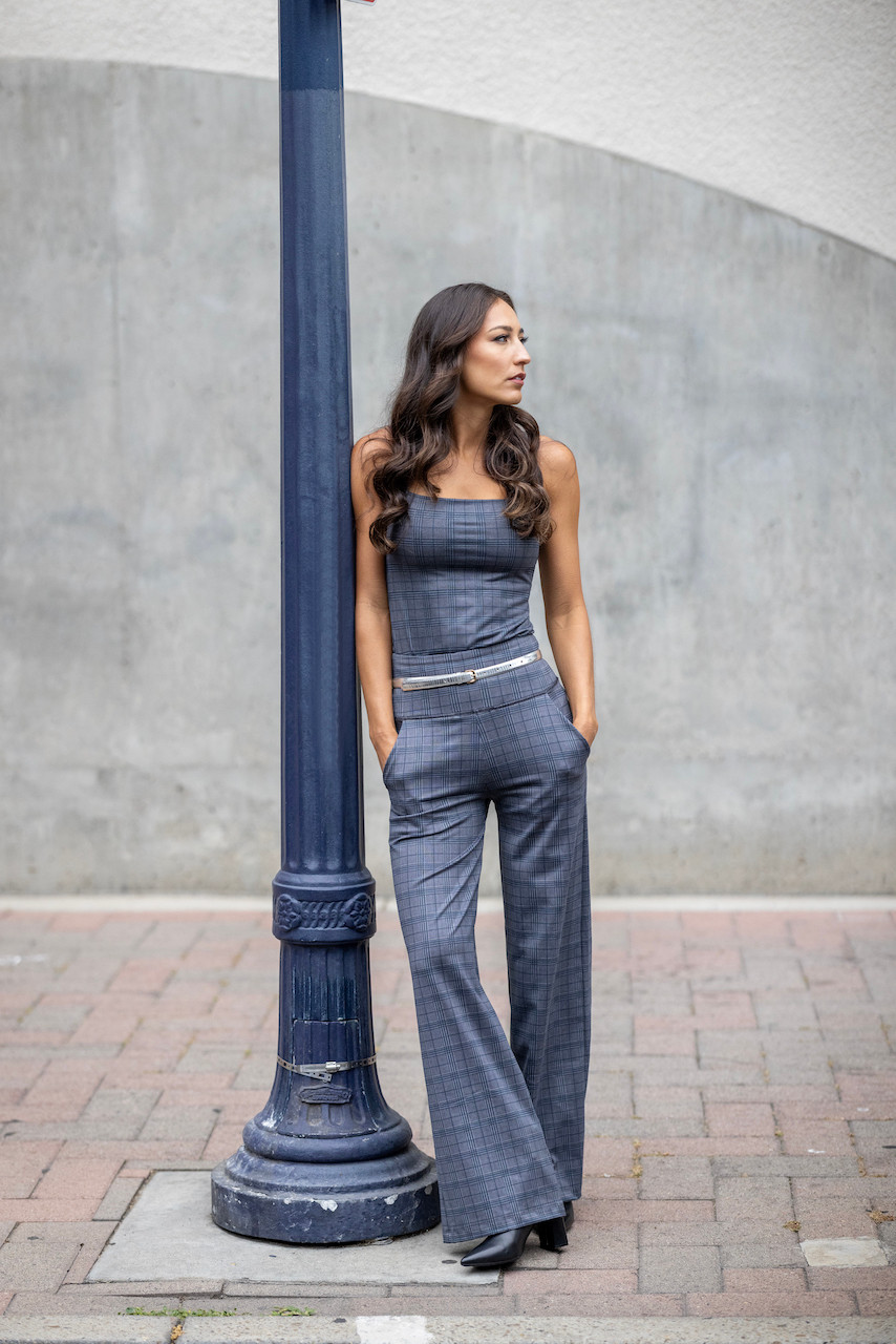 Perfect Wide Leg Pant - Glen Plaid