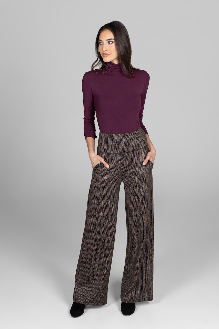 GRACE LING Cutout wool-gabardine wide-leg pants