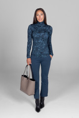 grace yoga turtleneck - slate paisley