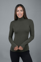Front View Forest Green Turtleneck
