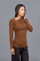long sleeve t shirt - brown
