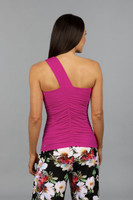 ruched top - fuchsia red