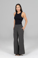 printed wide leg pants