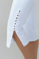 White Capri Yoga Pants with Side Stitch Detailing