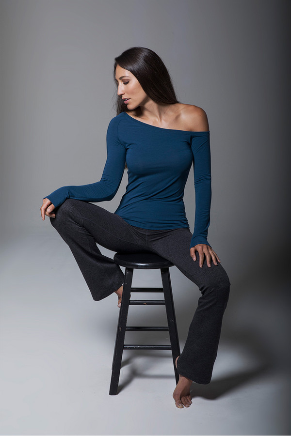 Dark blue & black cami high waisted promover yoga boot cut pants