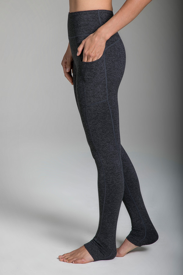 Charcoal Recycled Lucy Dark Grey Leggings Yoga Pants - Women