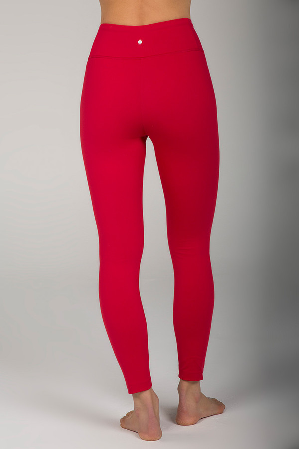red yoga tights