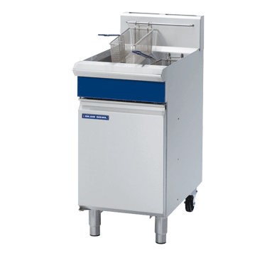 Blue Seal GT45 Vee Ray 450mm single pan gas fryer, front view
