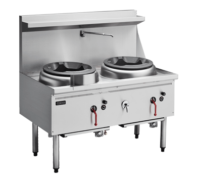 Cobra CW2H-CC 1200mm two hole gas waterless wok two chimney burners stainless steel
