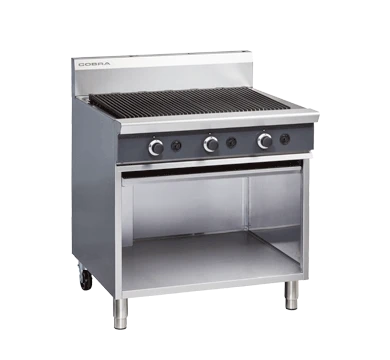 Cobra CB9 900mm gas char grill stainless steel open cabinet base