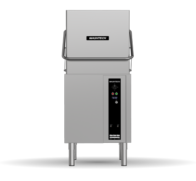 Washtech XL high speed pass through dishwasher, front view
